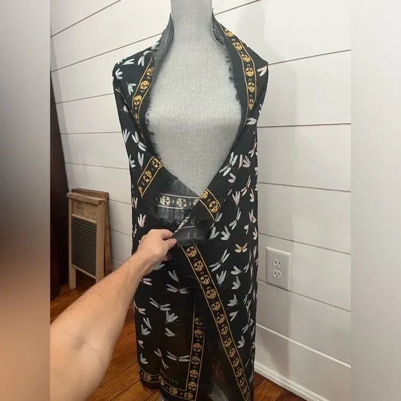 Alexander McQueen Dragonfly and Skull Scarf Shawl - Picture 4 of 14